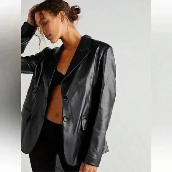 Free People, We the Free Stevie Faux Leather Blazer - Picture 2 of 4